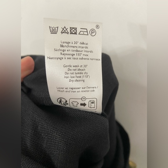 Sezane Jenson Linen Straight Leg Pants Black Size FR46/US 14 - Picture 4 of 8